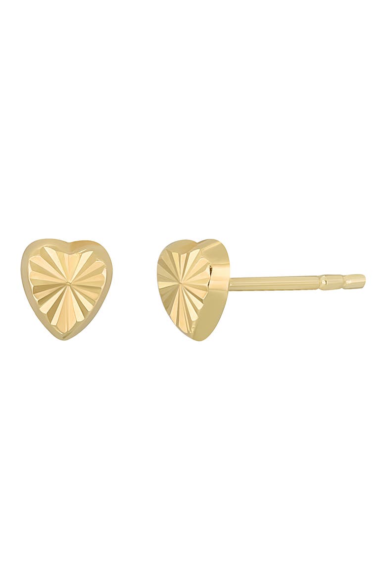 14K Gold Heart Studs, Main, color, 14K YELLOW GOLD