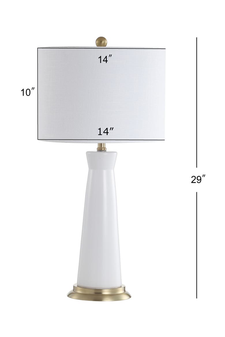 Hartley 29" Ceramic Column LED Table Lamp, Alternate, color, White/brass gold