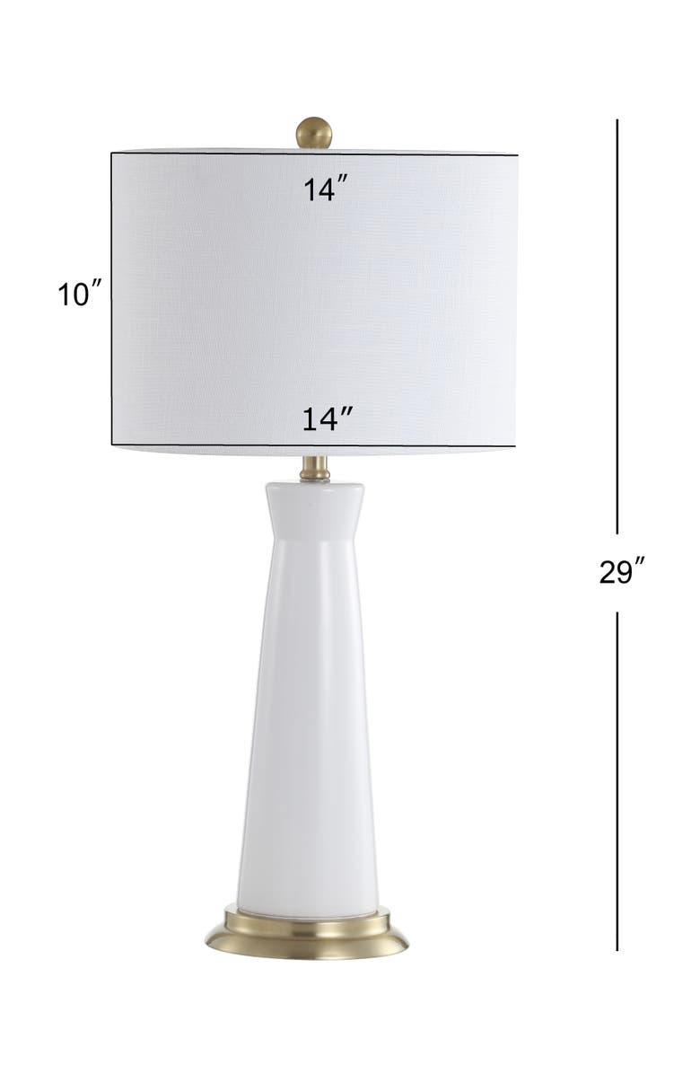 JONATHAN Y Hartley 29" Ceramic Column LED Table Lamp, Alternate, color, White/Brass Gold