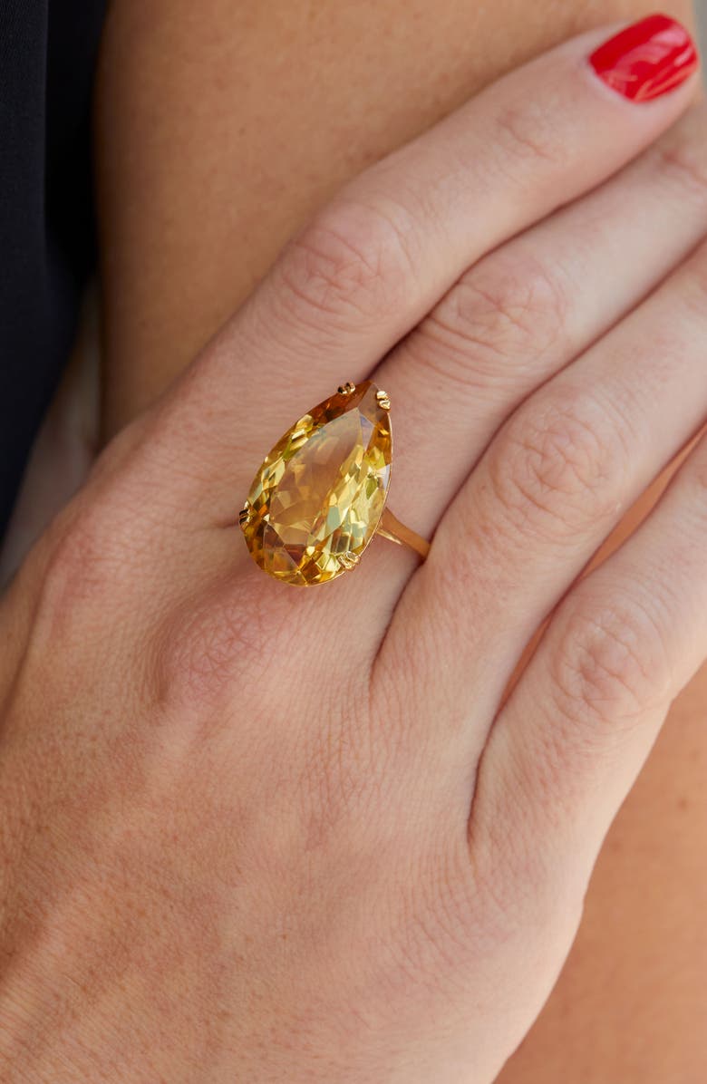 SAVVY CIE JEWELS Sterling Silver & Pear Citrine Ring, Alternate, color, 