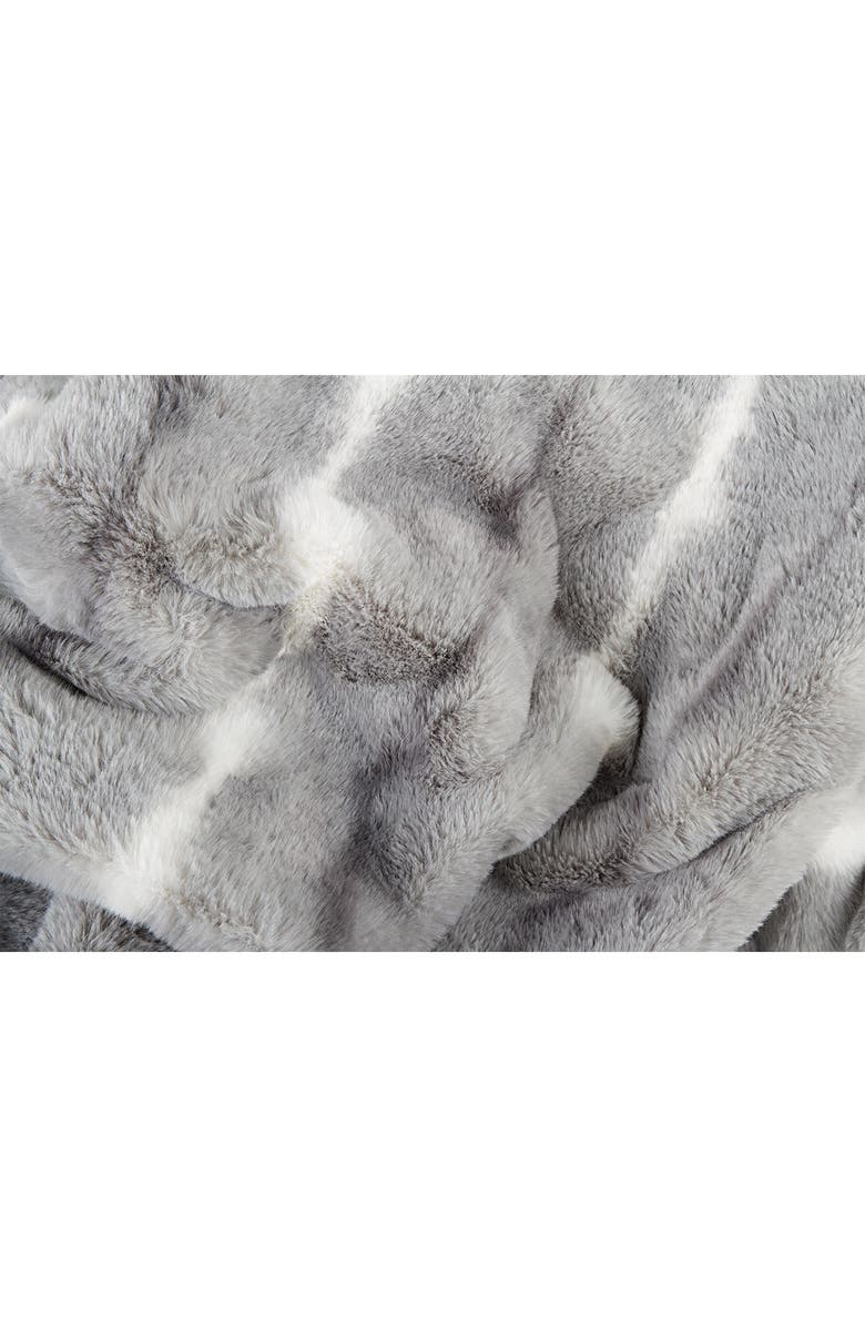LUXE Dayton Multi Faux Fur Throw - 50" x 60", Alternate, color, Grey/White/Black