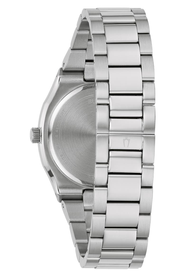 Three-Hand Quartz Stainless Steel Bracelet Watch, 34mm, Alternate, color, SILVER