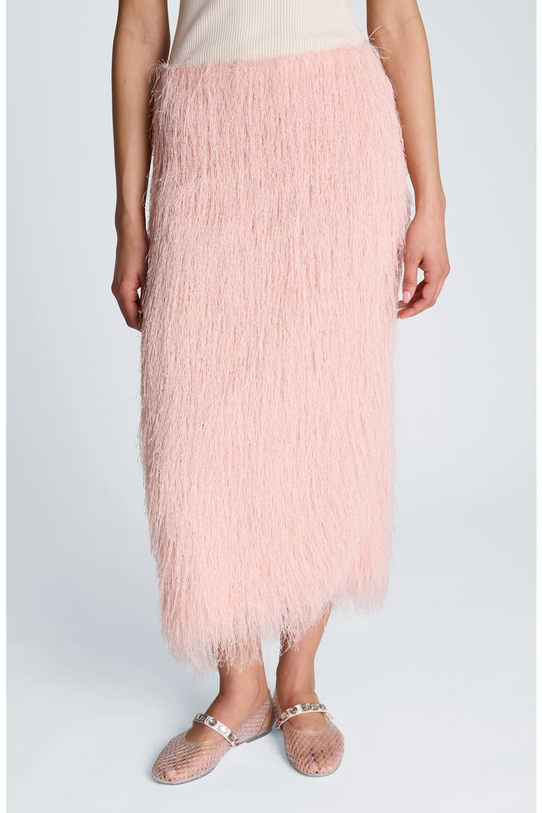 Feather Midi Skirt, Main, color, PINK VAPOR