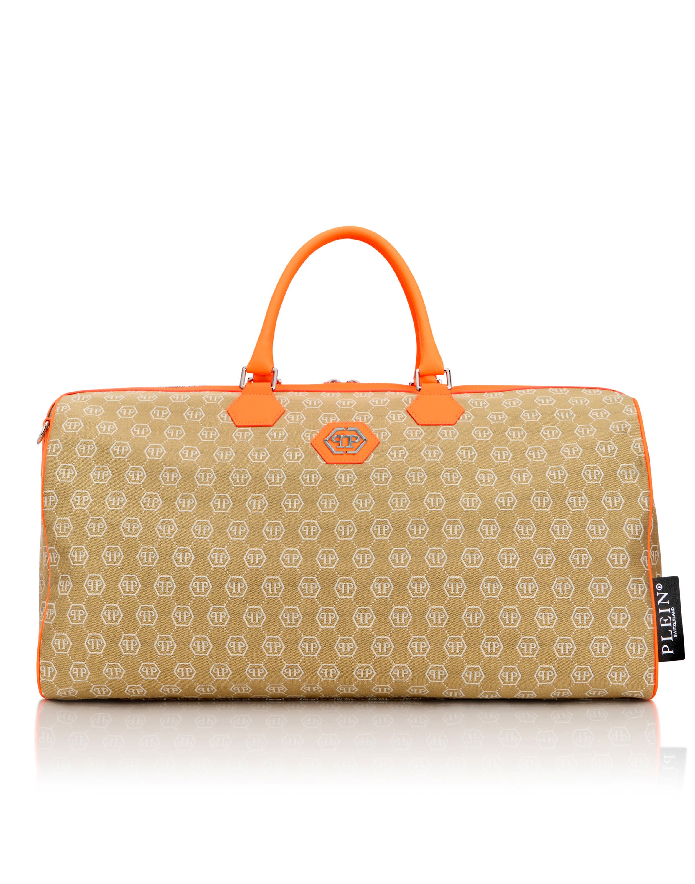 Weekend Bag Jacquard Monogram Men, Main, color, beige/orange