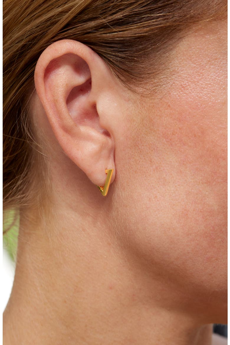 Triangle Huggie Hoop Earrings, Alternate, color, YELLOW
