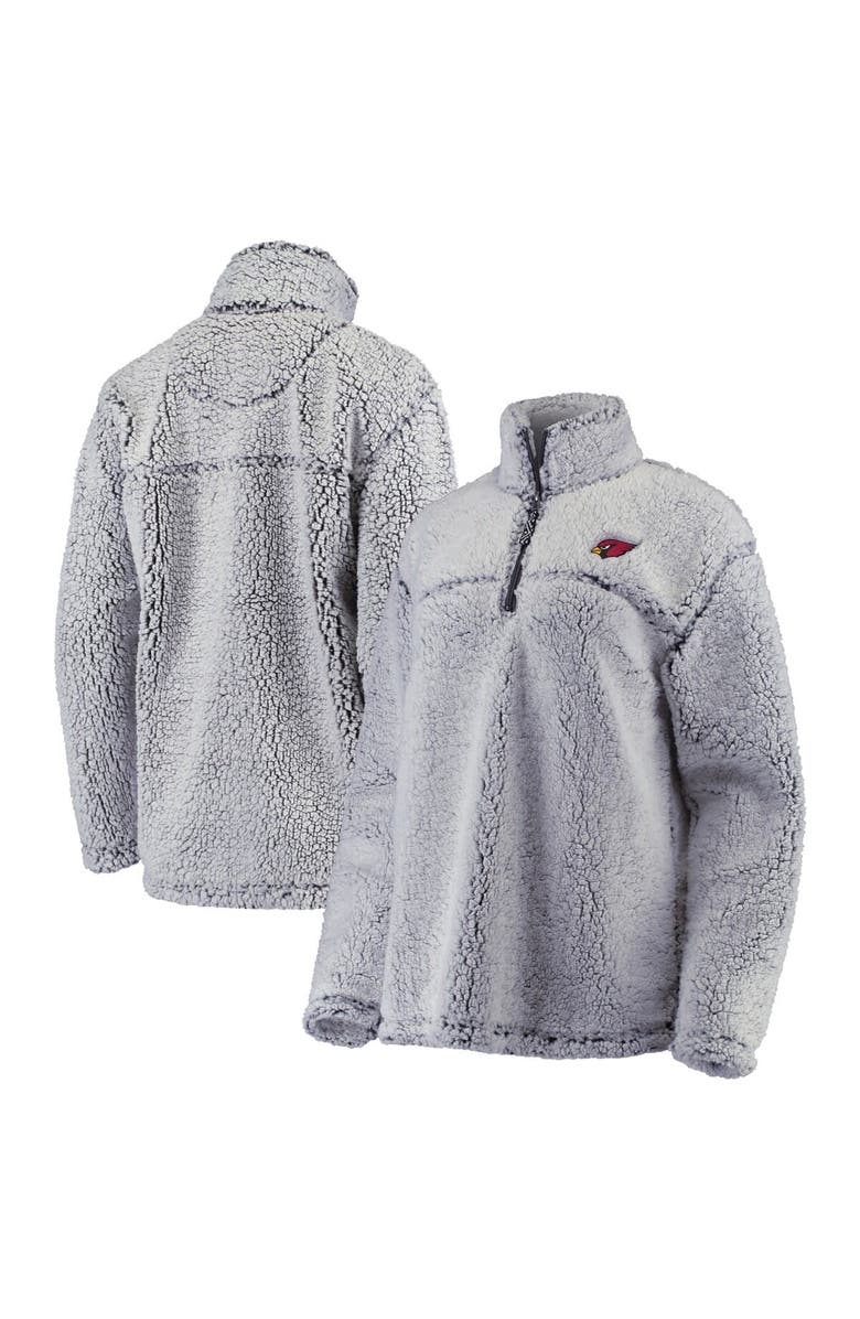 G-III 4HER BY CARL BANKS Women's G-III 4Her by Carl Banks Gray Arizona Cardinals Sherpa Quarter-Zip Pullover Jacket, Main, color, Gray