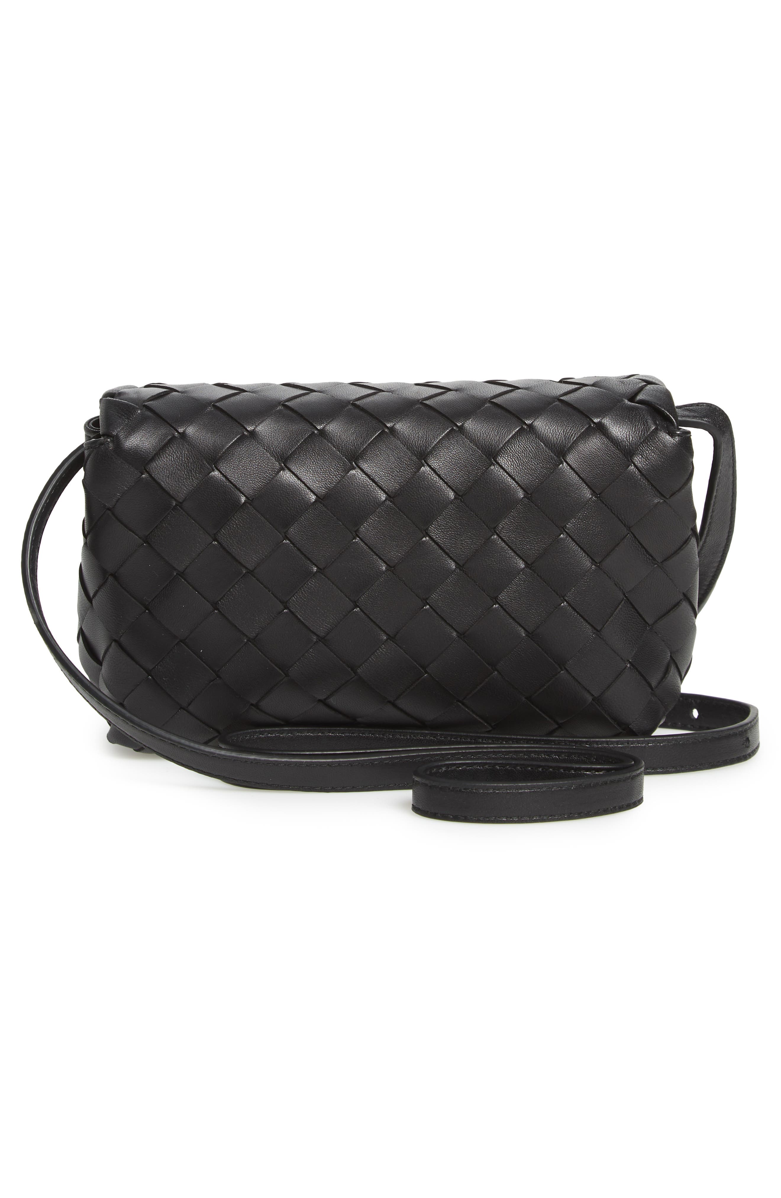Bottega Veneta Mini Intrecciato Leather Crossbody Flap Bag, Alternate, color, 
