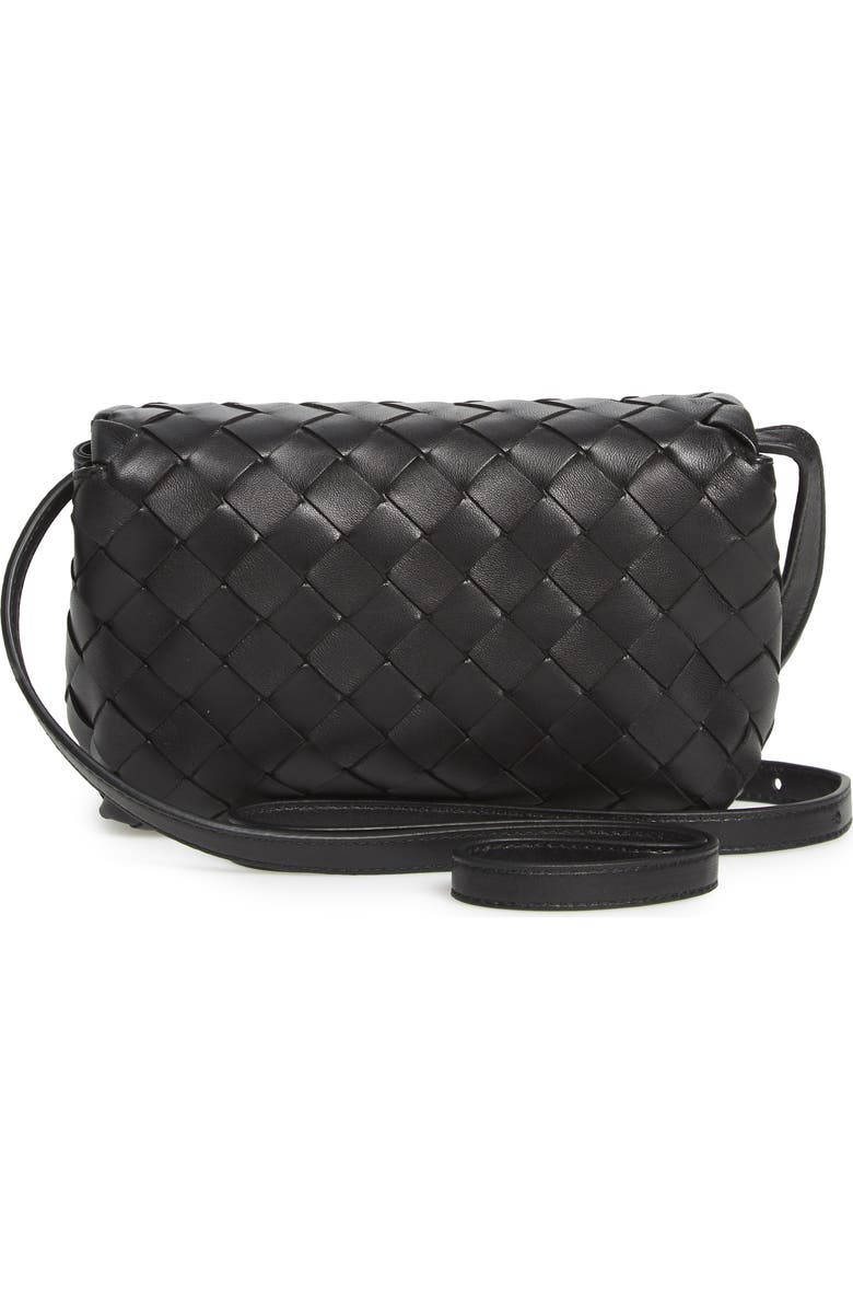 Bottega Veneta Mini Intrecciato Leather Crossbody Flap Bag, Alternate, color,