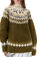 rag & bone Beth Oversize Fair Isle Alpaca Blend Turtleneck Sweater