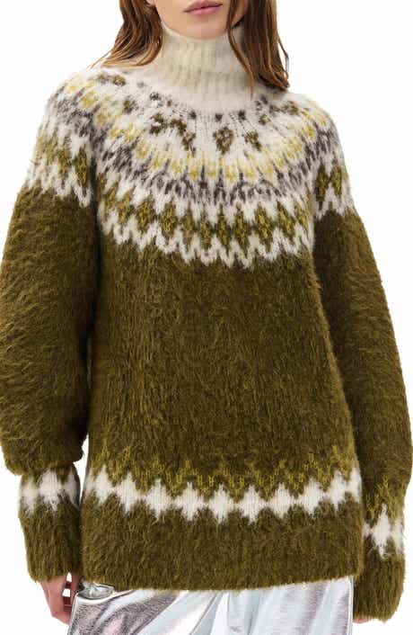 rag & bone Beth Oversize Fair Isle Alpaca Blend Turtleneck Sweater