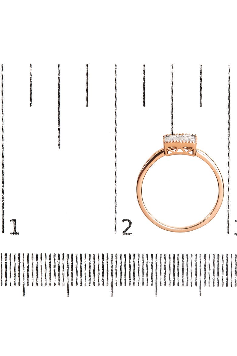 10K Rose Gold 1/3 Cttw Invisible Set Princess Diamond Composite Square Ring, Alternate, color, Pink