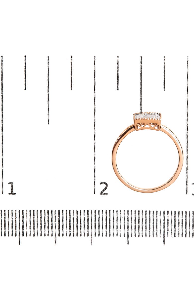 Haus of Brilliance 10K Rose Gold 1/3 Cttw Invisible Set Princess Cut Diamond Composite Square Shape Ring, Alternate, color, Pink