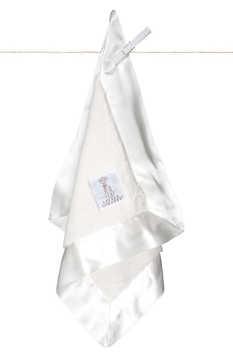 Little Giraffe Luxe Faux Fur Blankie, Alternate, color, Cream