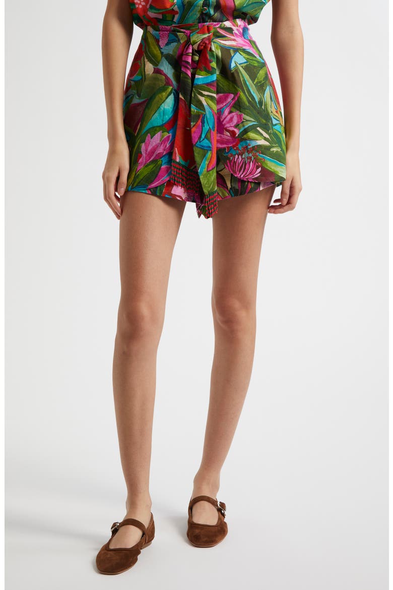 Jardin De Reve Linen Blend Shorts, Main, color, JARDIN DE REVE MULTI