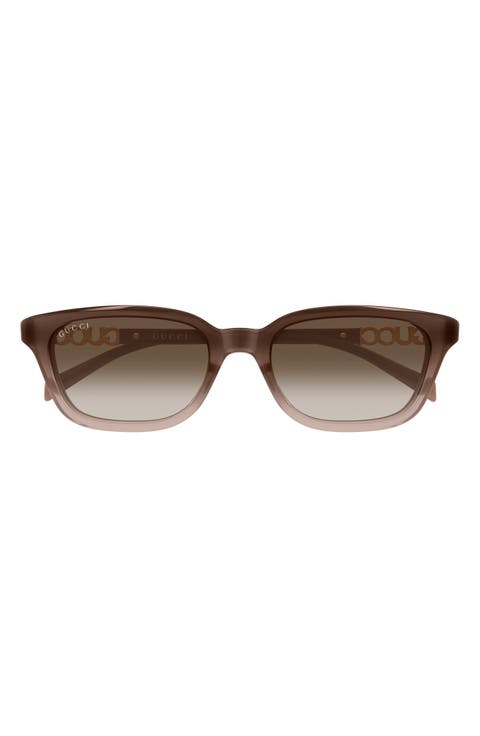 53mm Gradient Polarized Rectangular Sunglasses