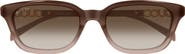 Gucci 53mm Gradient Polarized Rectangular Sunglasses