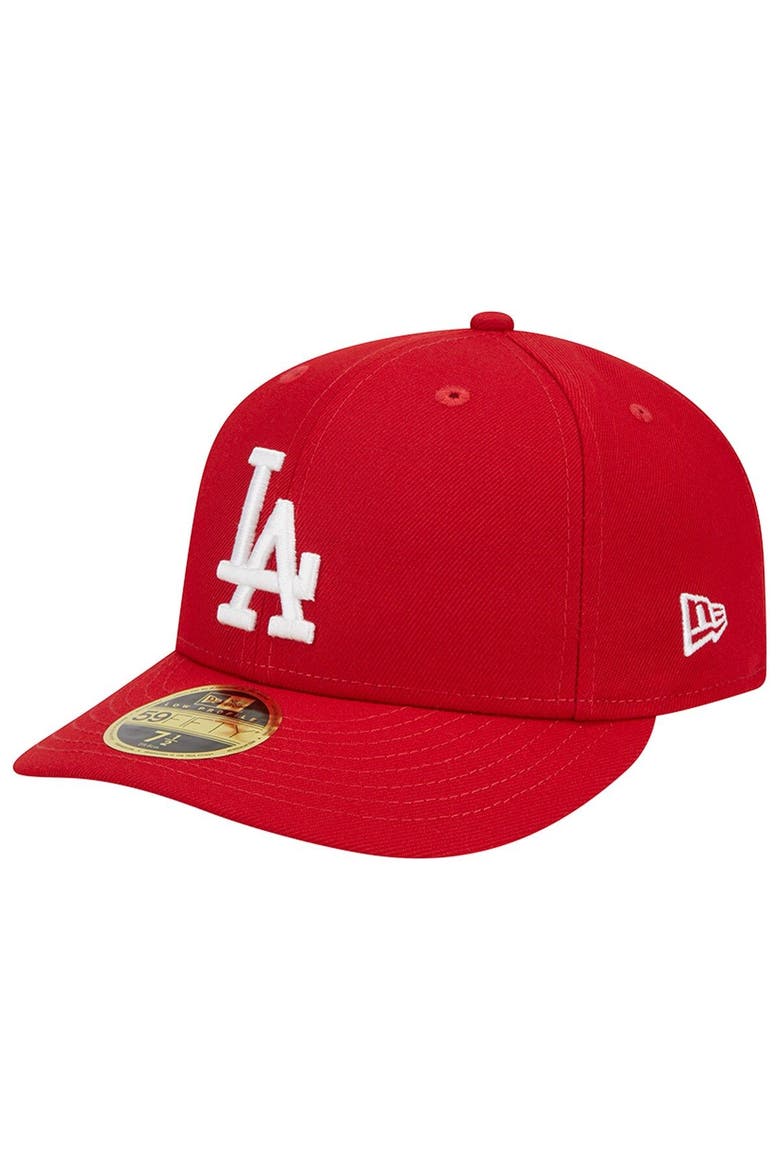 Men's New Era Scarlet Los Angeles Dodgers Low Profile 59FIFTY Fitted Hat, Alternate, color, Scarlet