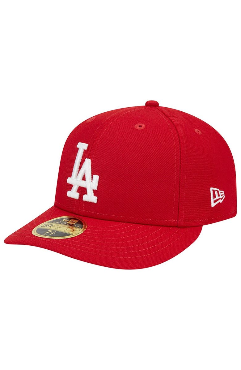 New Era Men's New Era Scarlet Los Angeles Dodgers Low Profile 59FIFTY Fitted Hat, Alternate, color,