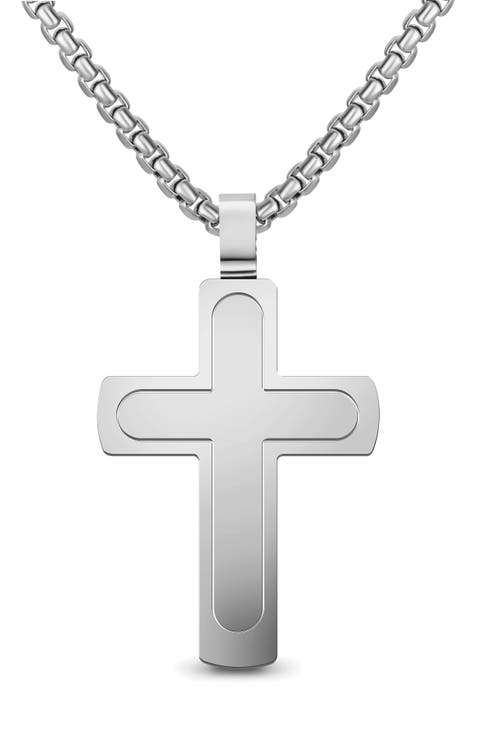 Men's Two Layer Cross Necklace