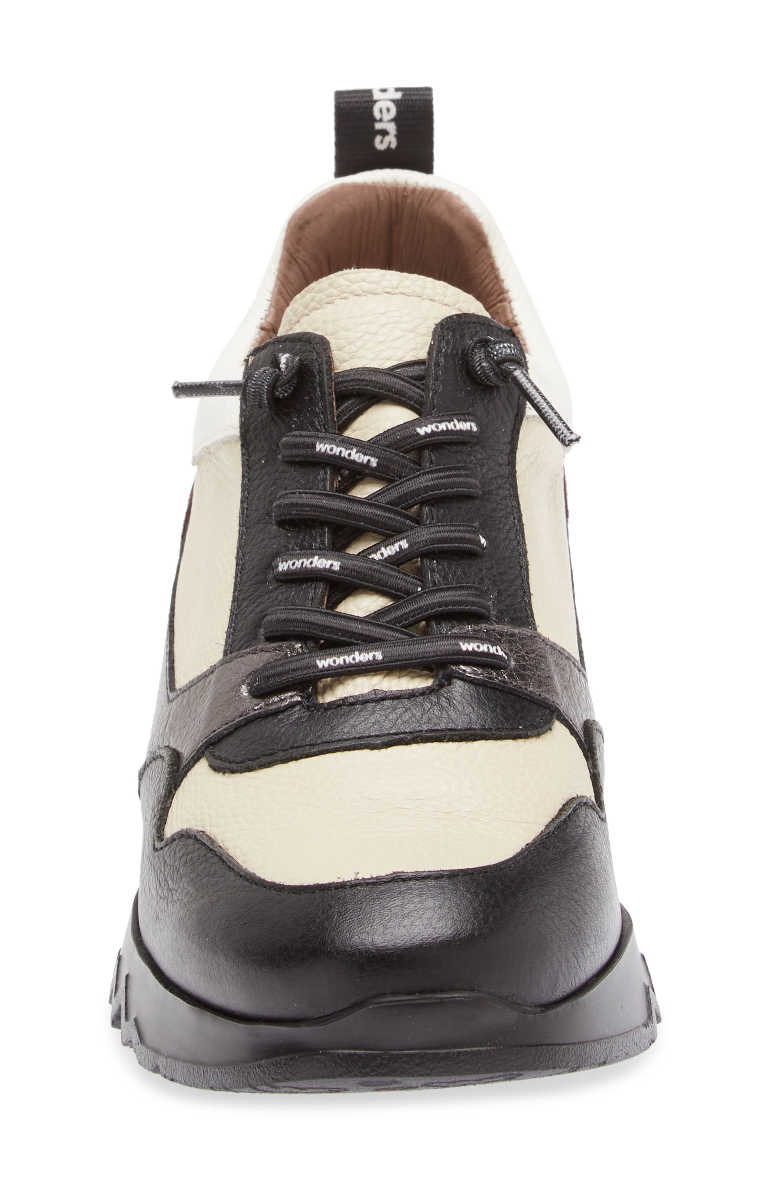 Wonders Colorblock Platform Wedge Sneaker, Alternate, color, Black Cream Combo