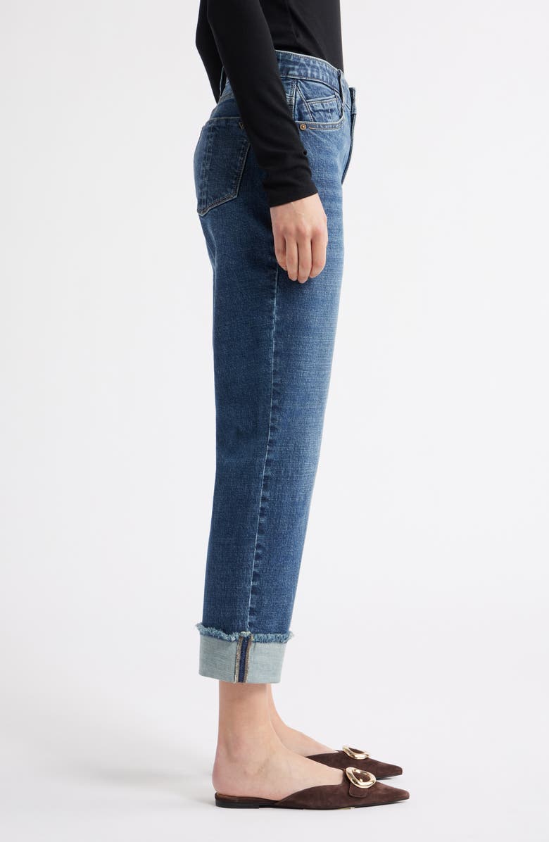 Wit & Wisdom Frayed High Waist Ankle Boyfriend Jeans, Alternate, color, Blue