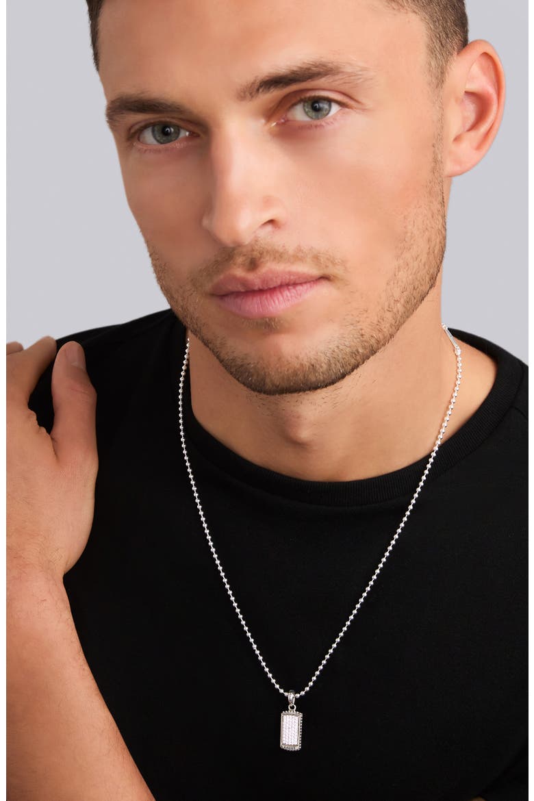 Men's Anthem Diamond Tag Amulet, Alternate, color, WHITE