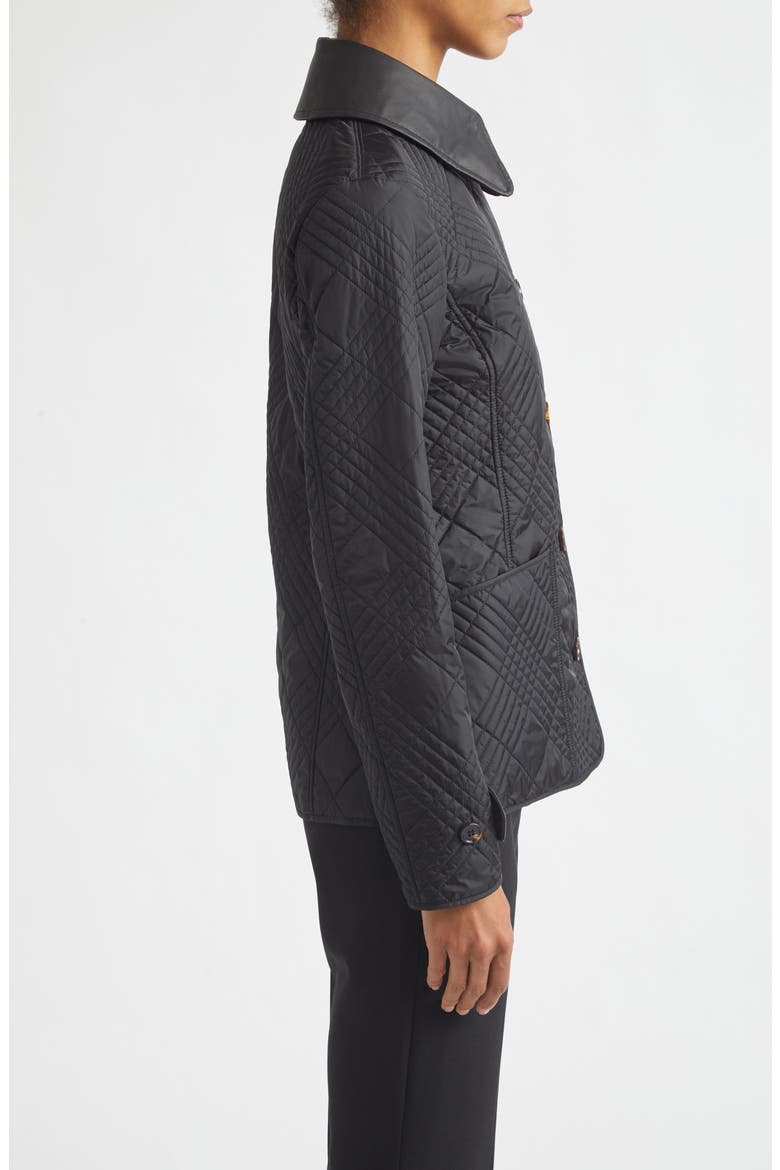 Fernleigh Quilted Jacket with Detachable Leather Collar, Alternate, color, BLACK