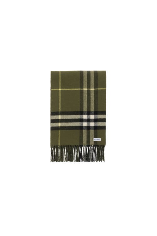 Burberry Reversible B Shield Cashmere Scarf In Green