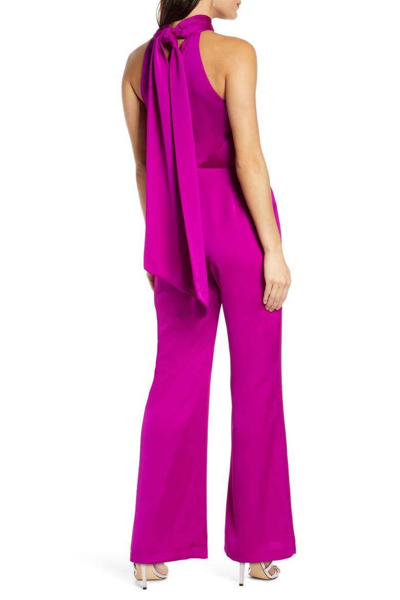 Tie Back Satin Jumpsuit, Alternate, color, ORCHID