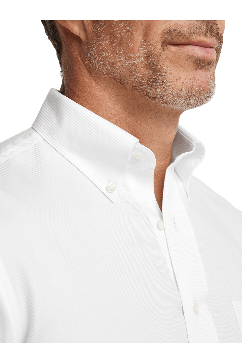 Non-iron Cotton Twill Button Down Collar Dress Shirt, Alternate, color, White
