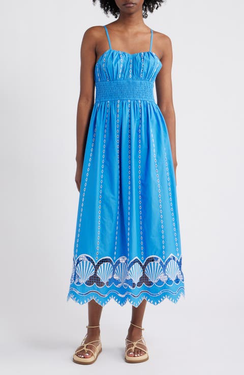 Murano Embroidered Eyelet Cotton Sundress
