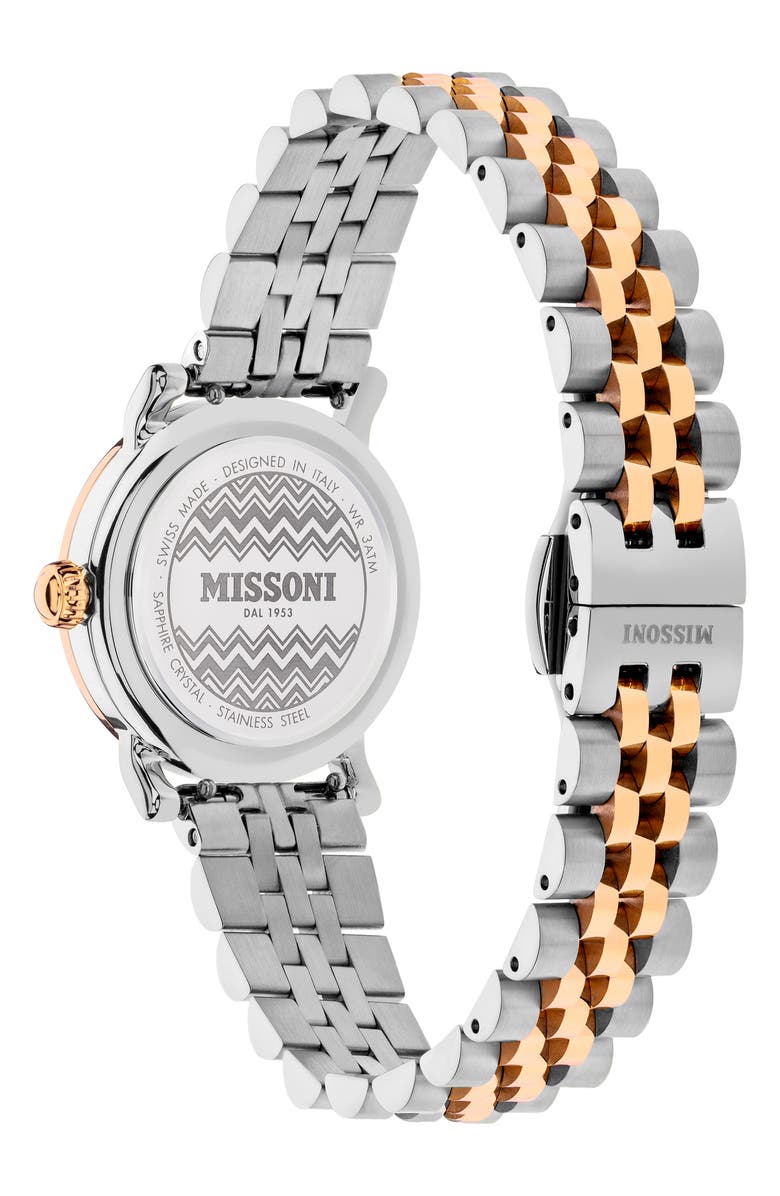 Missoni Mini Monogram Two-Tone Bracelet Watch, 28mm, Alternate, color, Two Tone