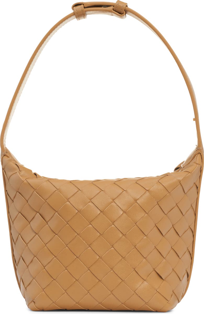 Bottega Veneta Candy Wallace Intrecciato Handheld Pouch, Alternate, color, Dark Praline-Gold