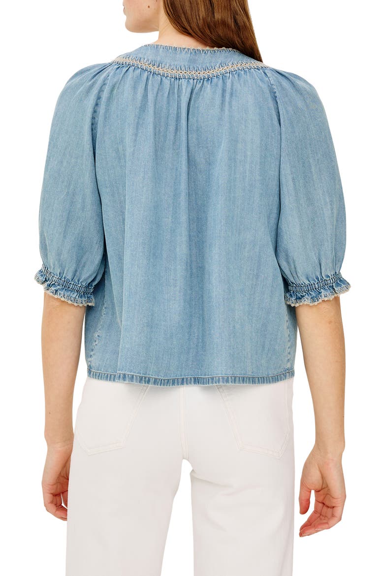 Belina Chambray Top, Alternate, color, WASHED BLUE