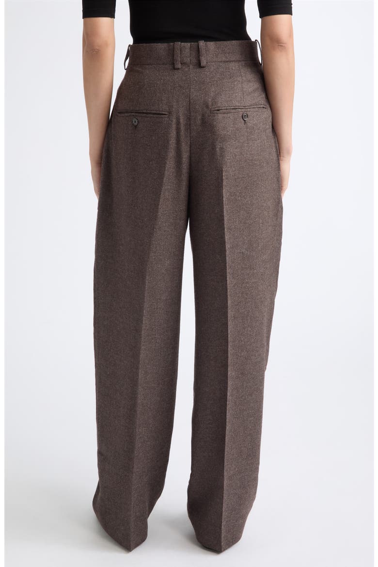 High Waist Straight Leg Wool Blend Trousers, Alternate, color, TAUPE MELANGE