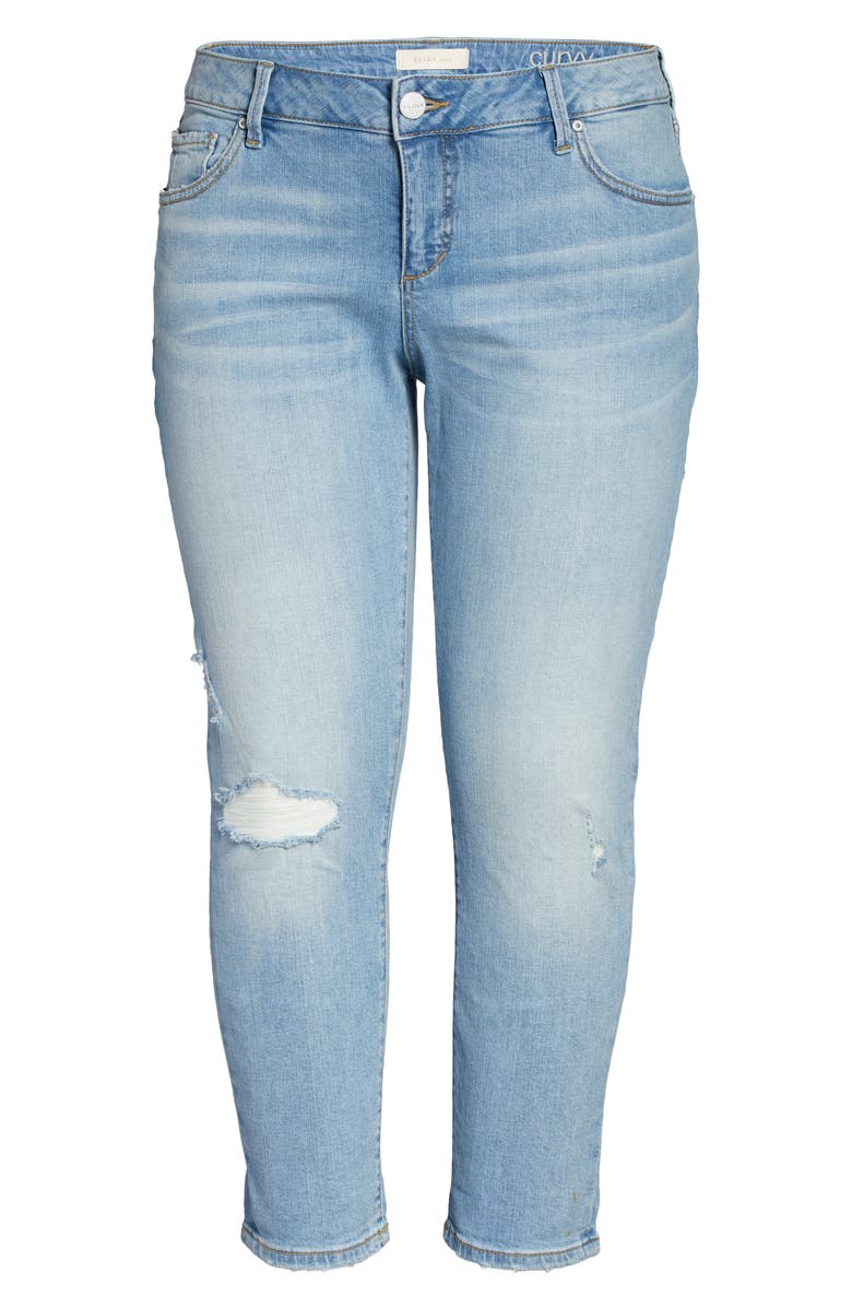 SLINK Jeans Distressed Crop Boyfriend Jeans, Alternate, color, Thea