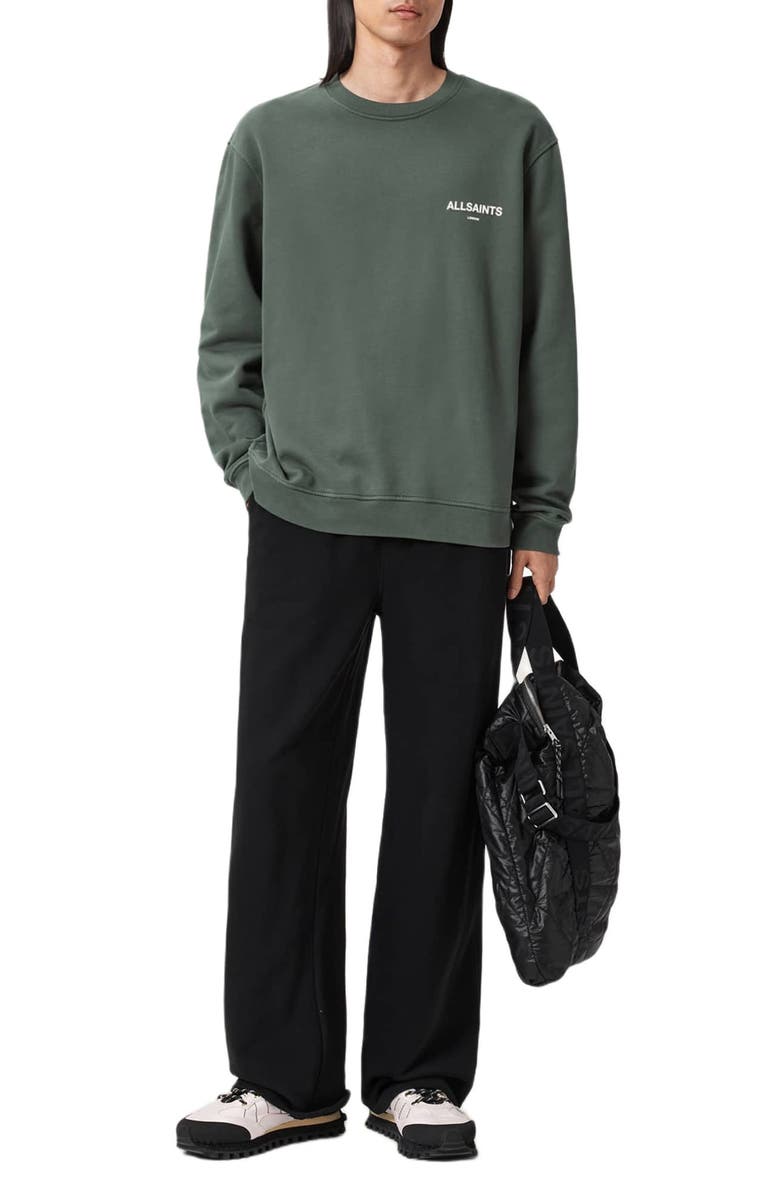 AllSaints Halcyon Oversize Cotton Crewneck Sweatshirt, Alternate, color, Garnet Green