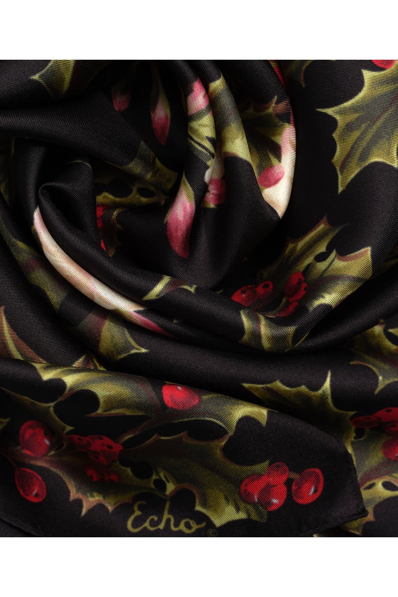 Holly Silk Bandana, Alternate, color, Black