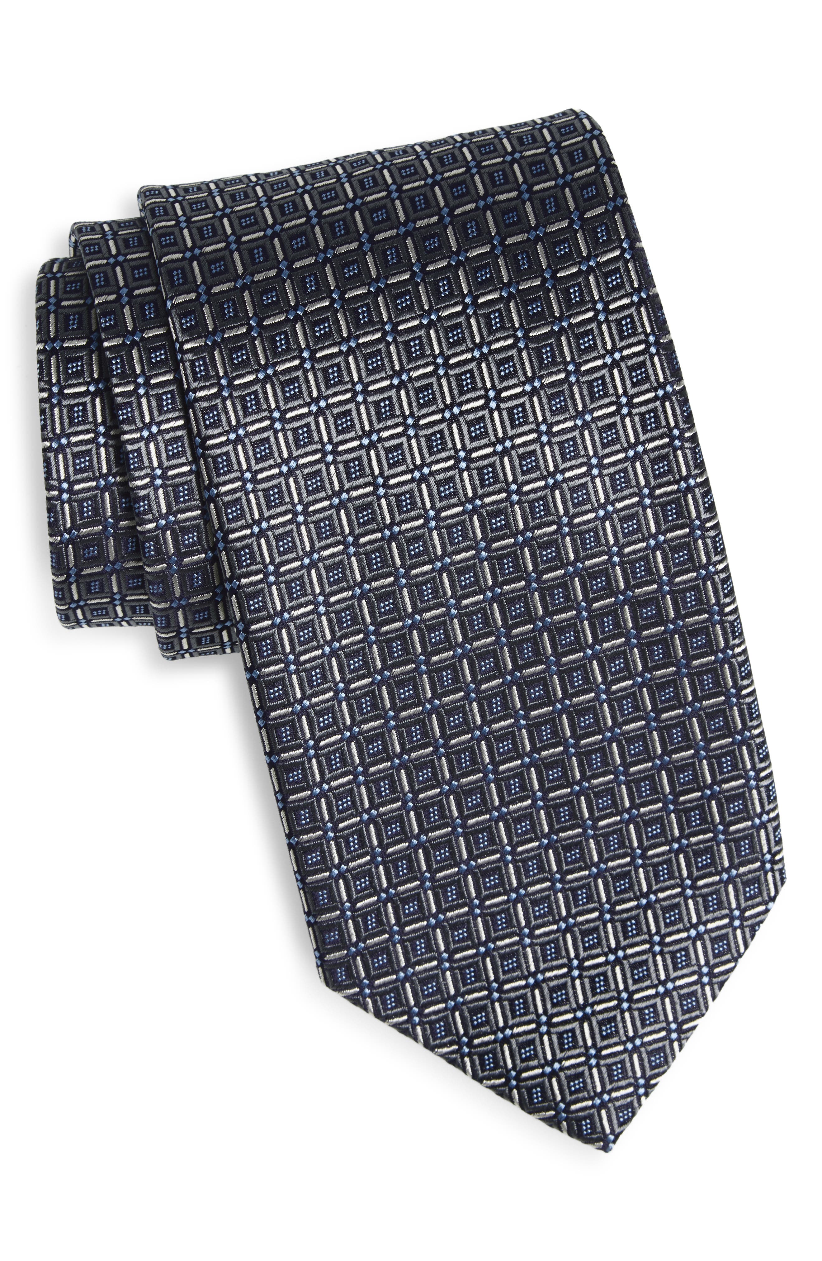 David Donahue Geometric Silk Tie