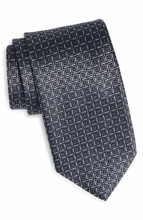 David Donahue Geometric Silk Tie