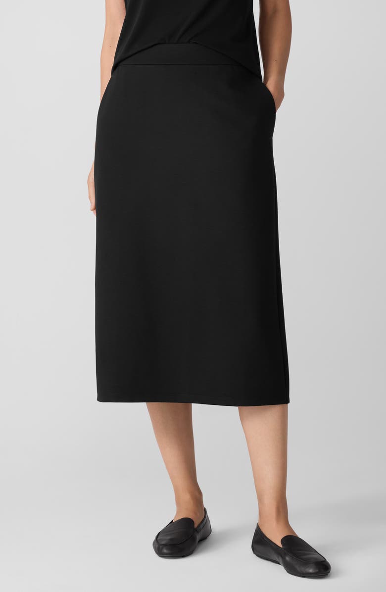 Eileen Fisher Pocket Midi Skirt, Main, color, Black