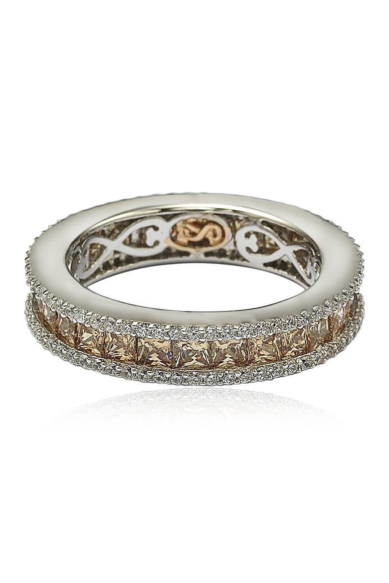Brown & White CZ Band Ring, Alternate, color, BROWN