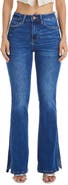 Bayeas Split Hem Mid Rise Flare Jeans
