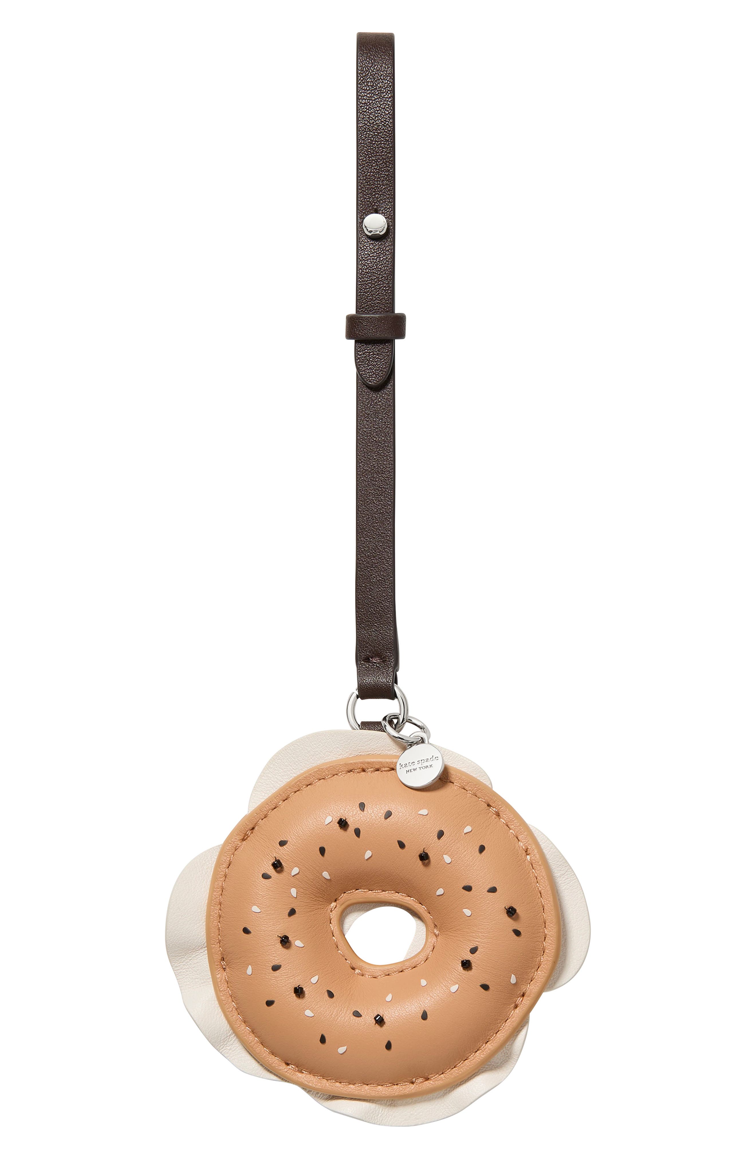 Kate Spade New York charmed nyc bagel bag charm, Main, color, Beige Multi