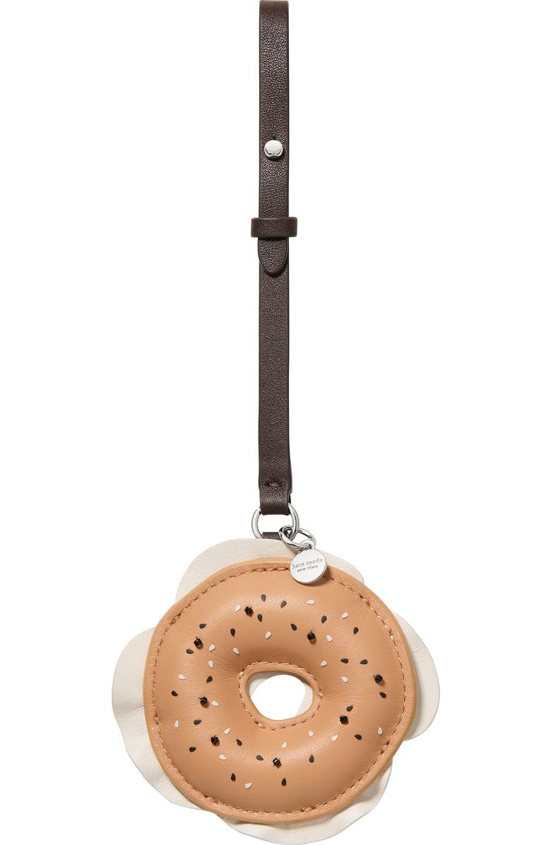 Kate Spade New York charmed nyc bagel bag charm, Main, color, Beige Multi