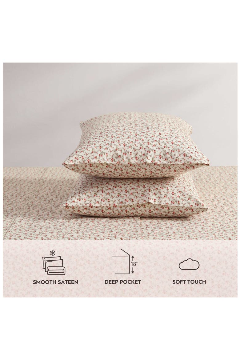 Sweet Success Twin Cotton Percale Sheet Set, Alternate, color, PINK
