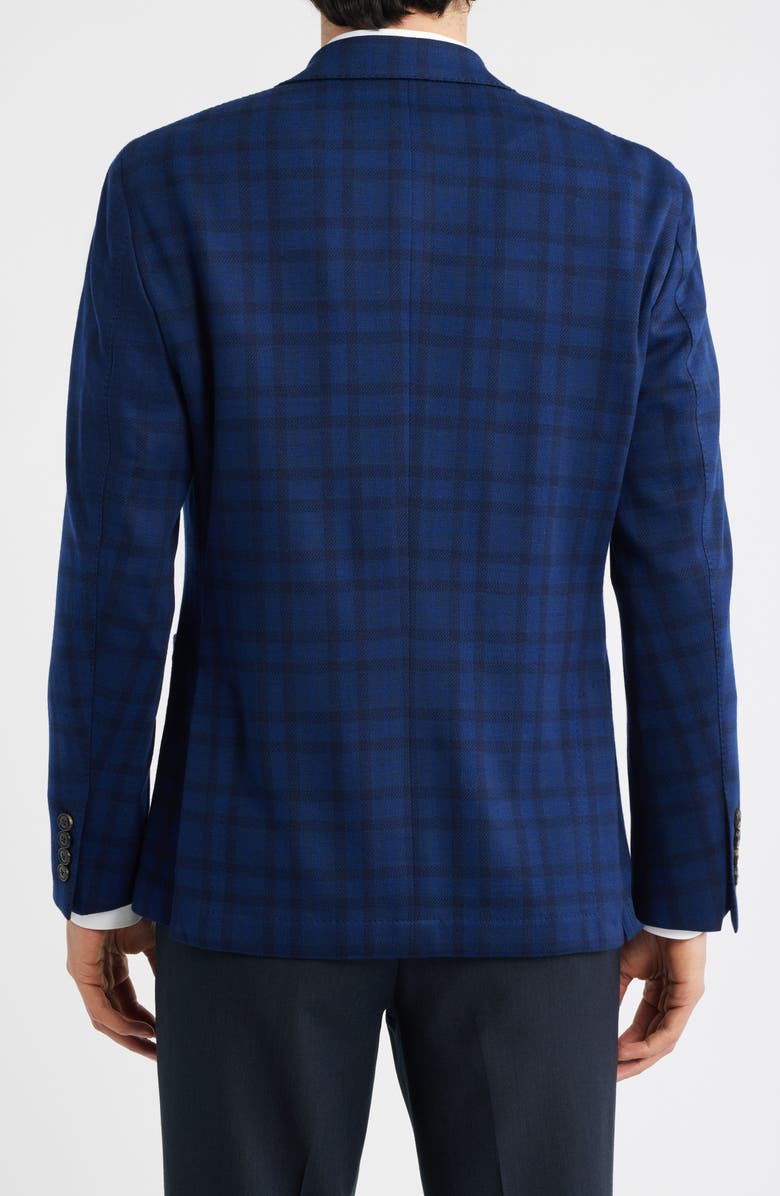 Peter Millar Barrett Windowpane Plaid Wool Sport Coat, Alternate, color, Navy