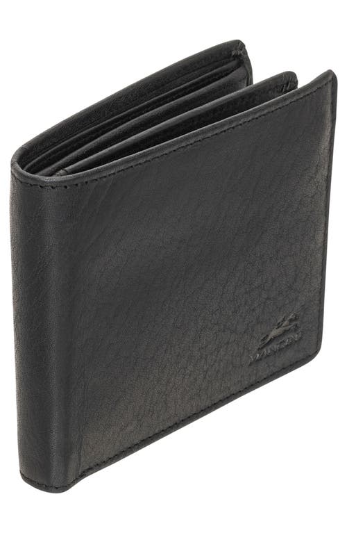 Mancini Buffalo Rfid Center Wing Wallet With Coin Pocket In Black