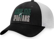TOP OF THE WORLD Men's Top of the World Black/White Michigan State Spartans Stockpile Trucker Snapback Hat