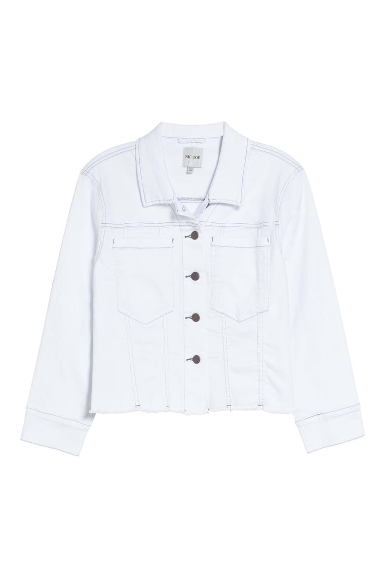 Super Stretch Denim Jacket, Alternate, color, PAPER WHITE